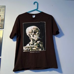 Skeleton Smoking Tee by Vincent Van Gogh